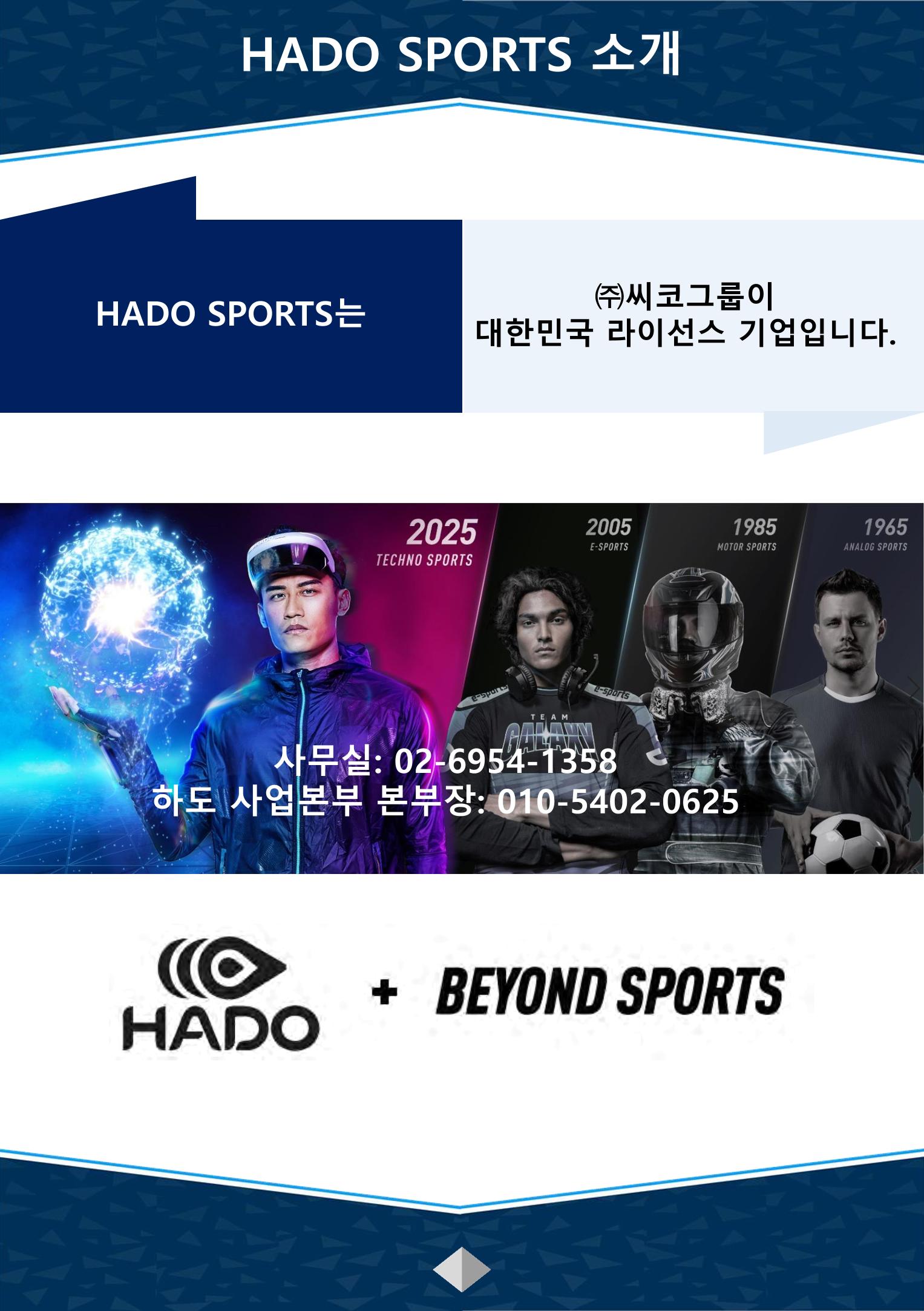 하도스포츠 - VR기반의 AR스포츠이며 쌍방향 실감형 가상증강현실 가상스포츠 12페이지