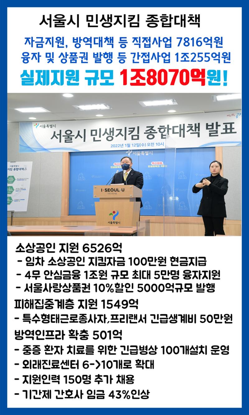 동대문구청장 그래, 김인호 서울시 의장 2022년 예산보고 4페이지