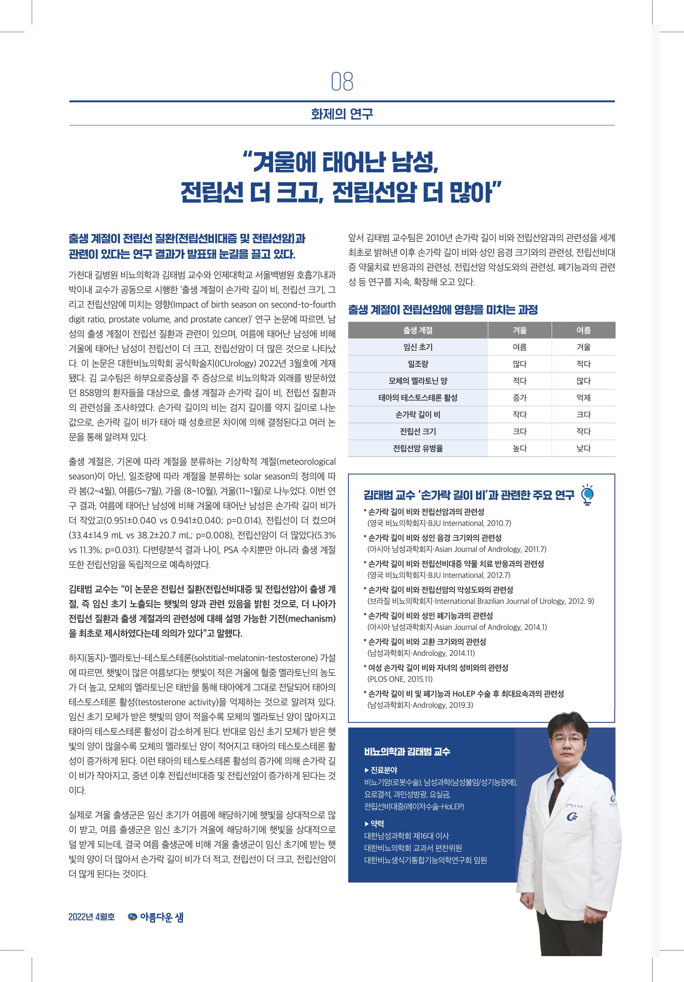 가천대 길병원 아름다운샘4월호 8페이지
