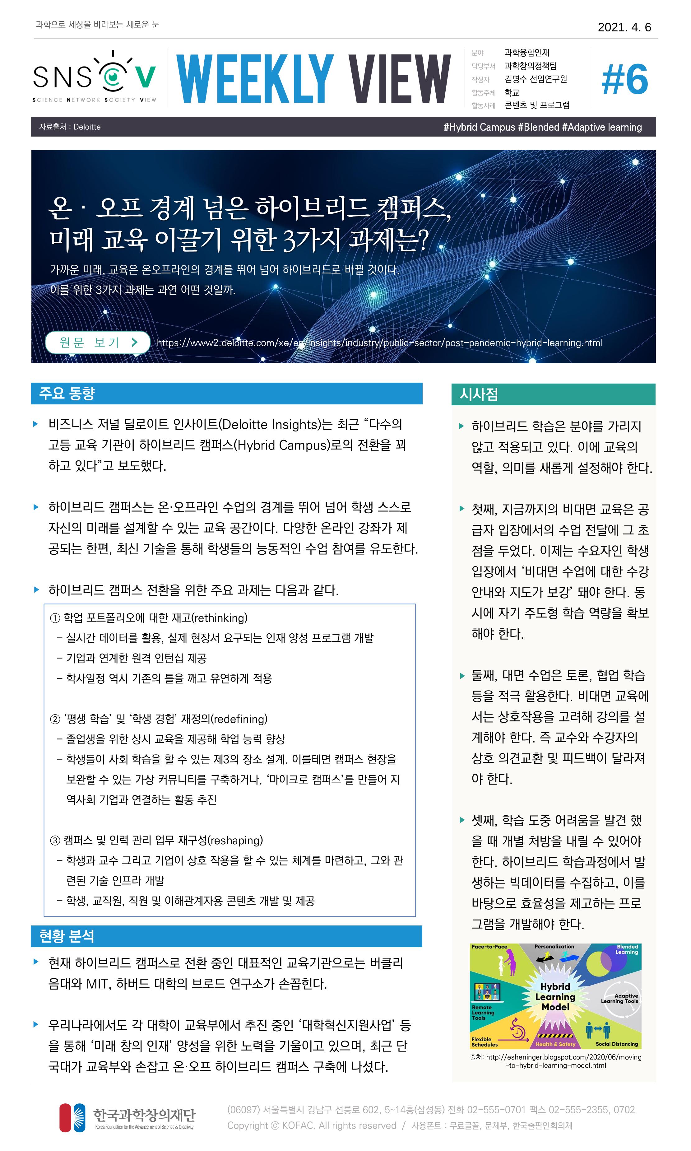Vol.15 한국과학창의재단 정책지원 뉴스레터 SNS-View  6페이지