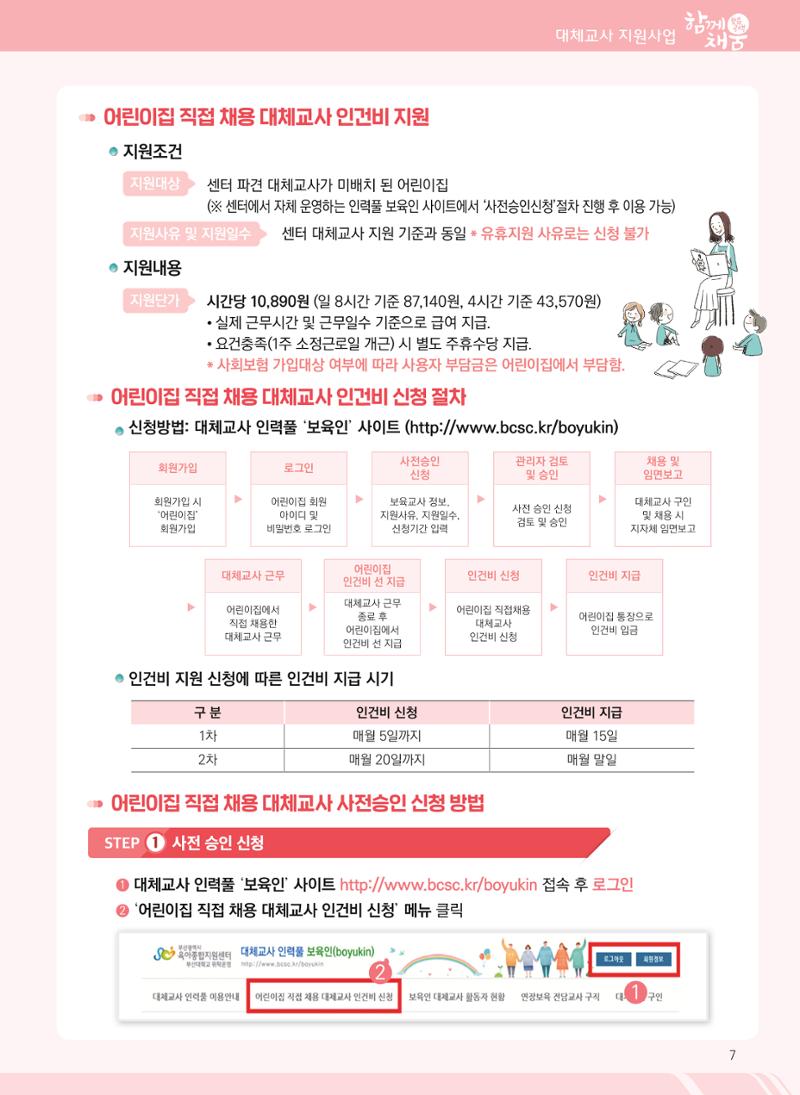 2022년 부산광역시육아종합지원센터 대체교사 지원사업 안내 7페이지
