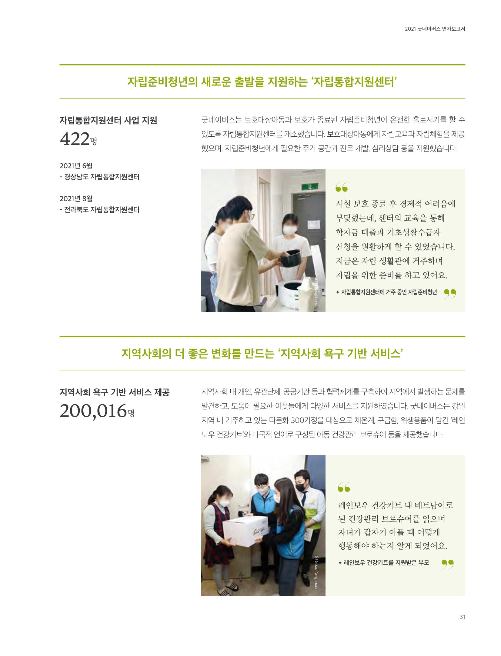 2021 굿네이버스 연차보고서 31페이지