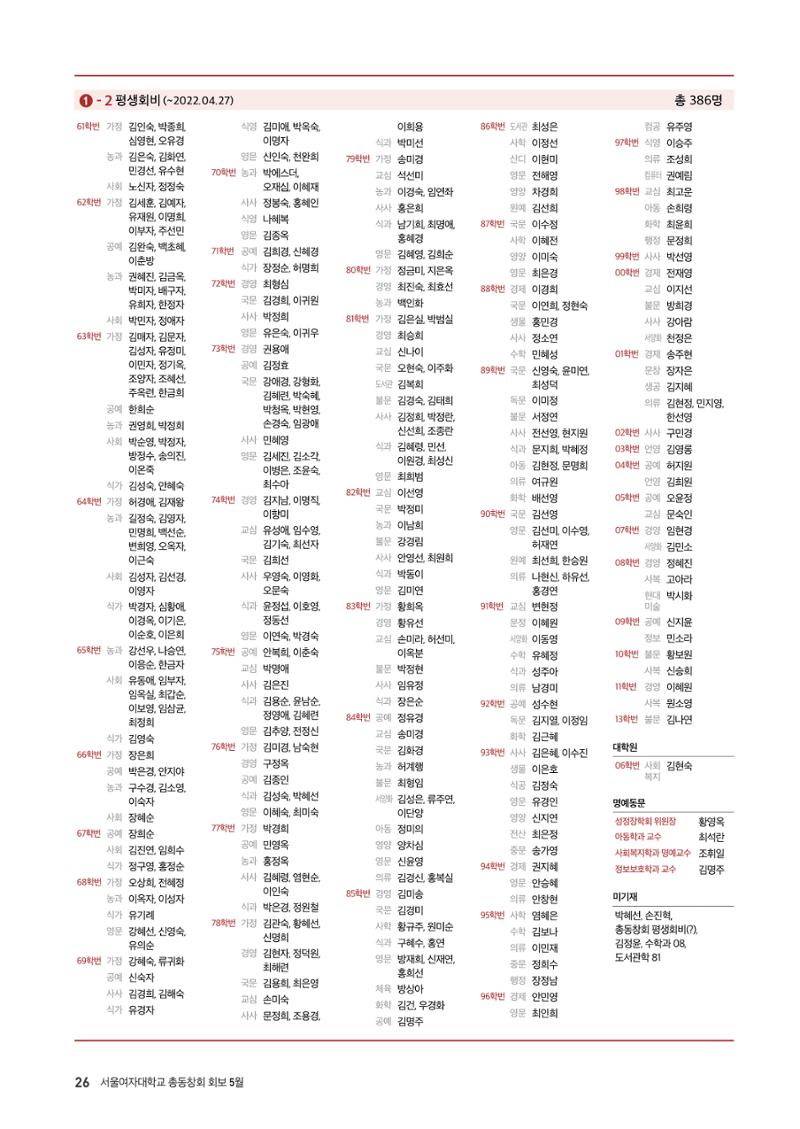 2022.05. 서울여자대학교 삼각숲 브로슈어 85호 26페이지