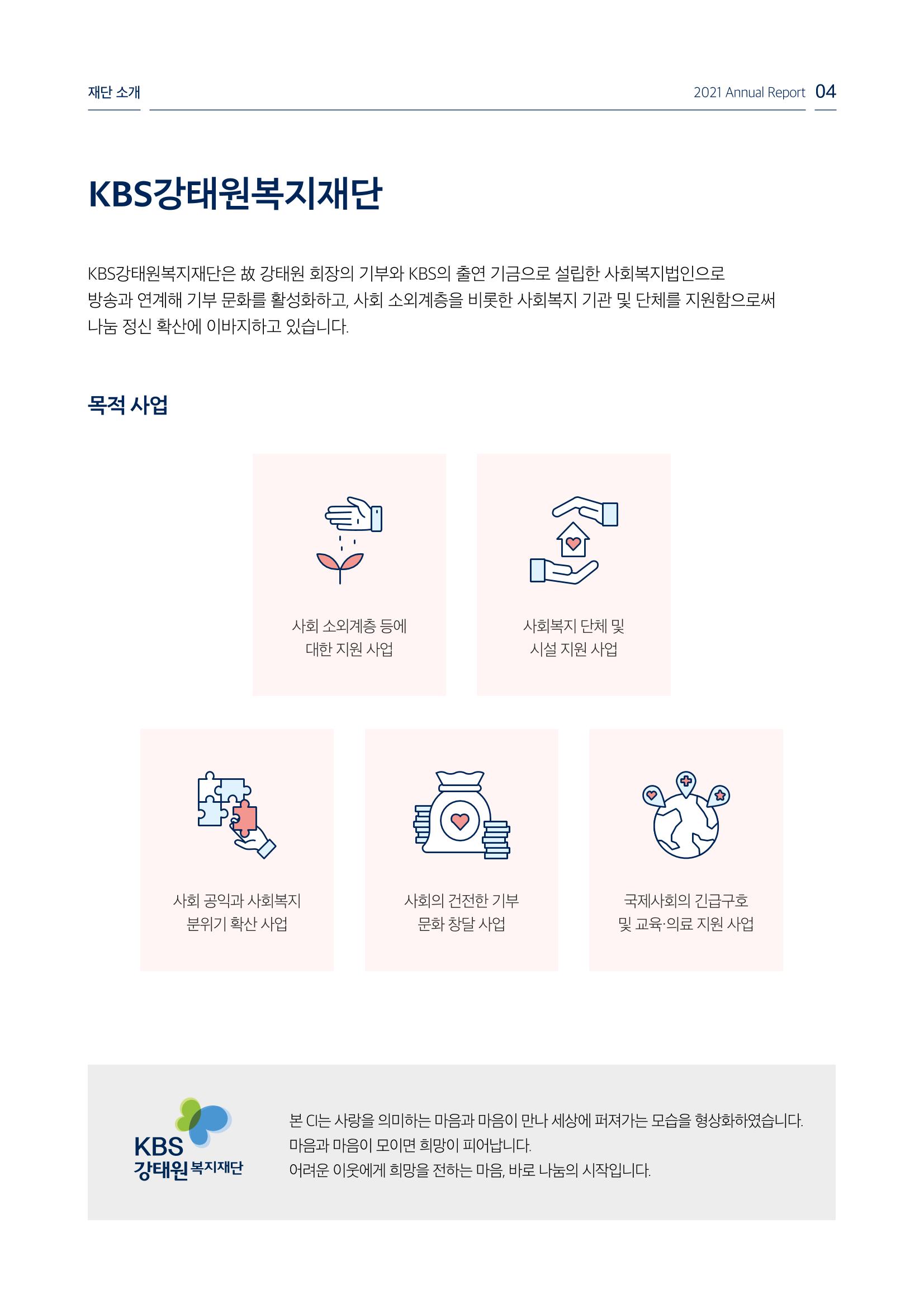 [KBS강태원복지재단] 2021 연간 사업 보고서 4페이지