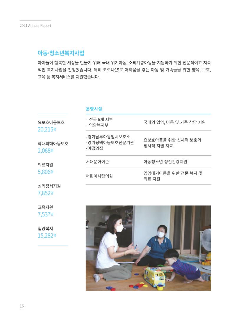 동방사회복지회 2021 연차보고서 16페이지
