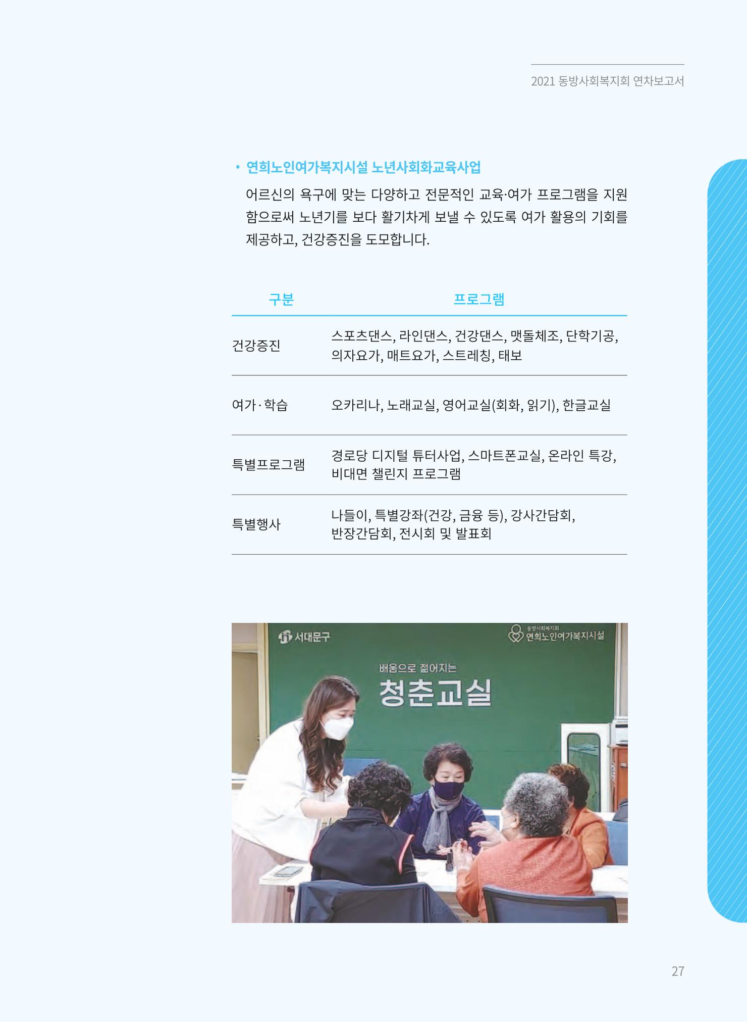 동방사회복지회 2021 연차보고서 27페이지