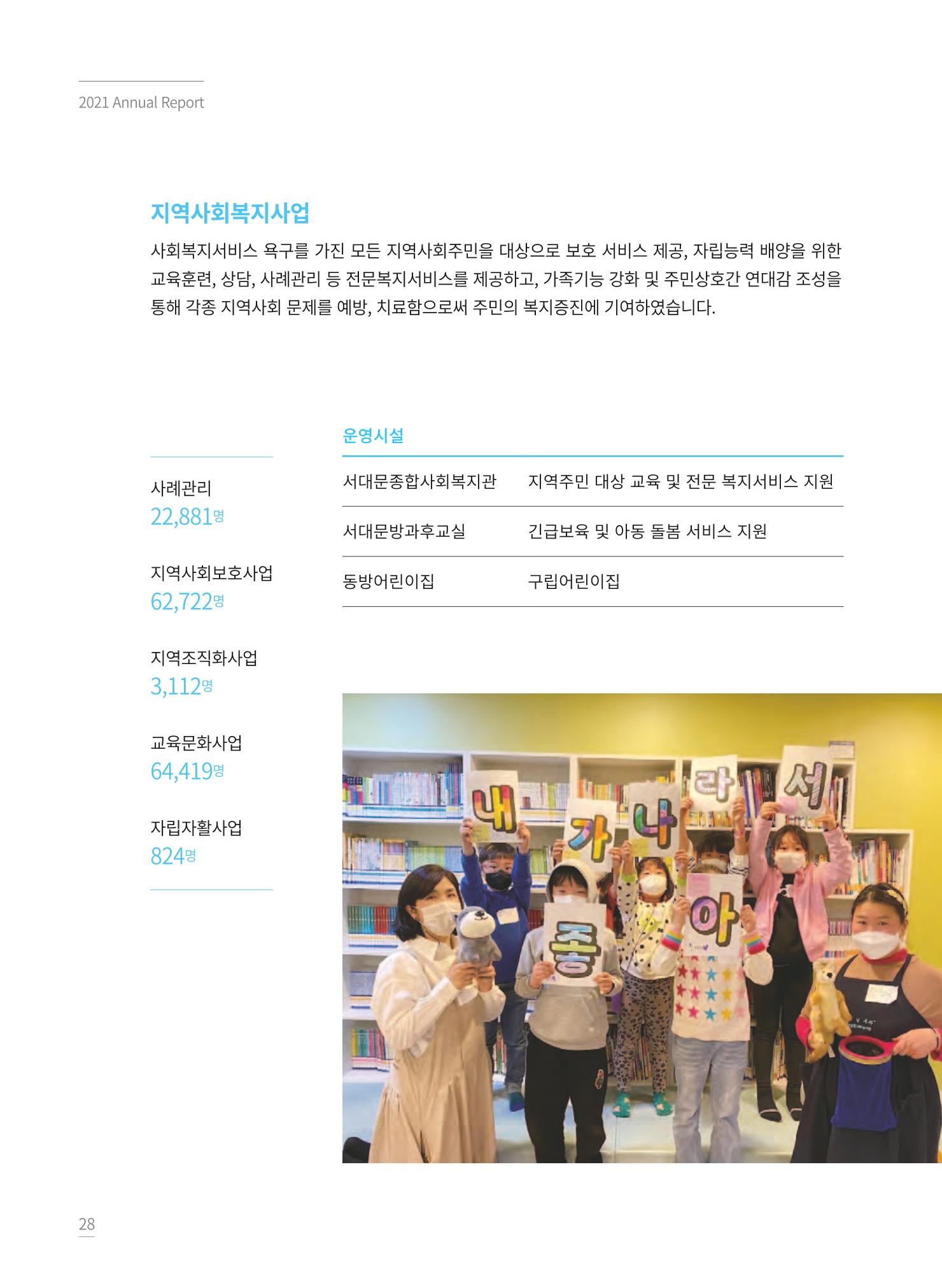 동방사회복지회 2021 연차보고서 28페이지