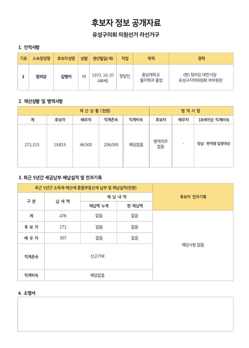 김명이 유성구의원 후보  2페이지