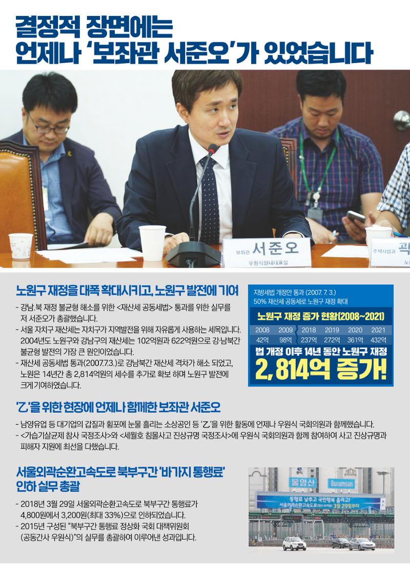 서울시의원후보 서준오 예비홍보물 4페이지