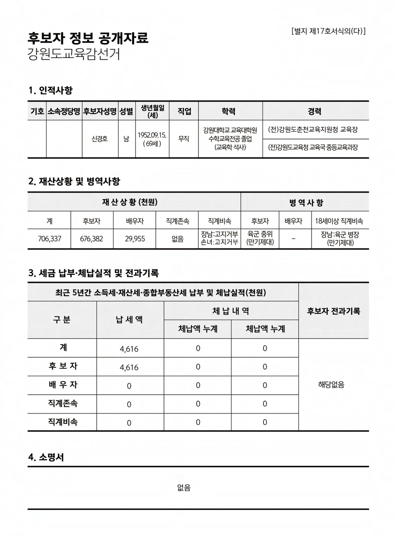 강원도교육감 후보 신경호 공보 2페이지