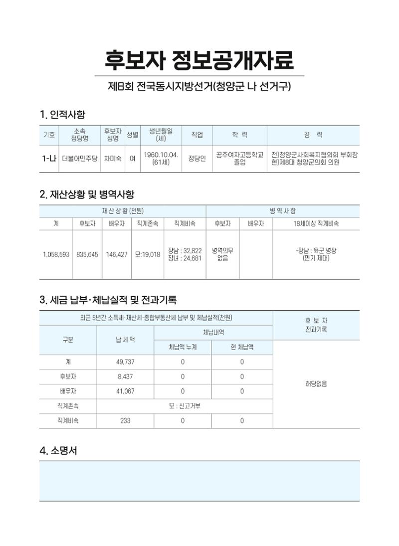 차미숙 군의원후보 공보 2페이지