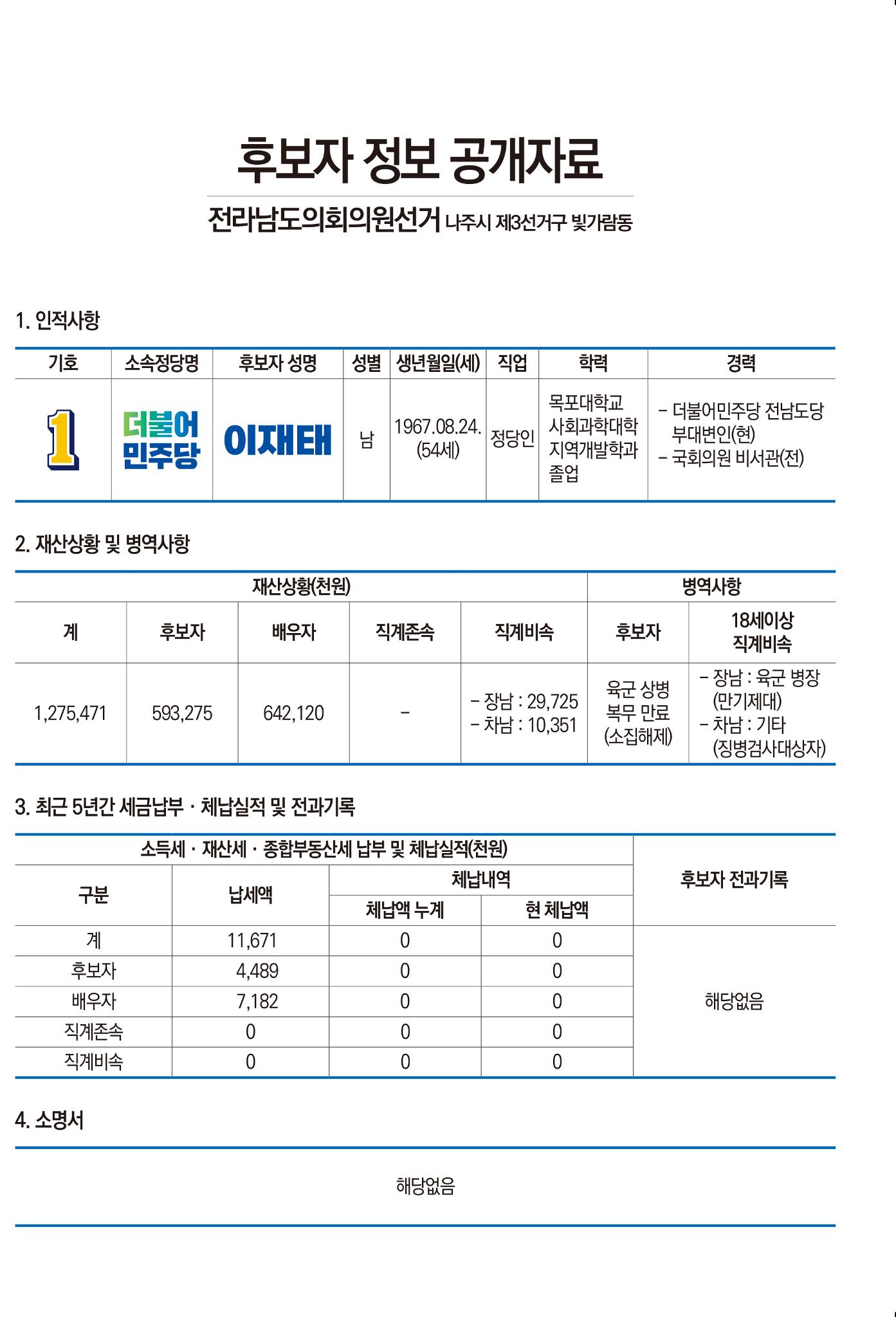 [이재태 도의원후보] 공보물 2페이지