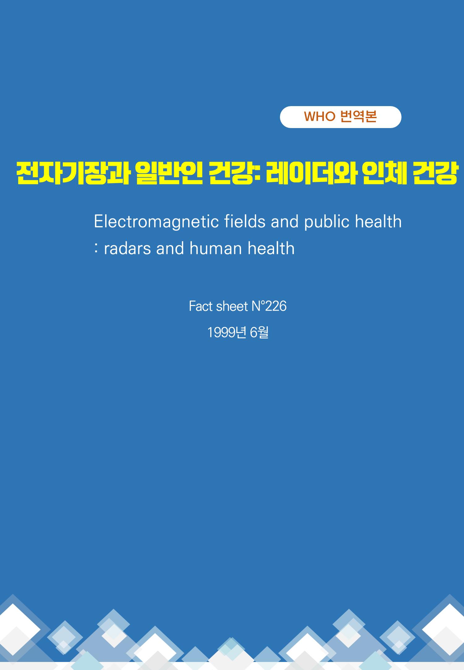 전자기장과 일반인 건강 레이더와 인체 건강 1페이지