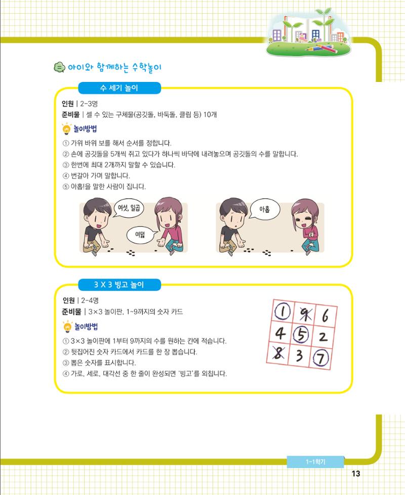 초등학교 학부모 수학 가이드 북 1학년 13페이지