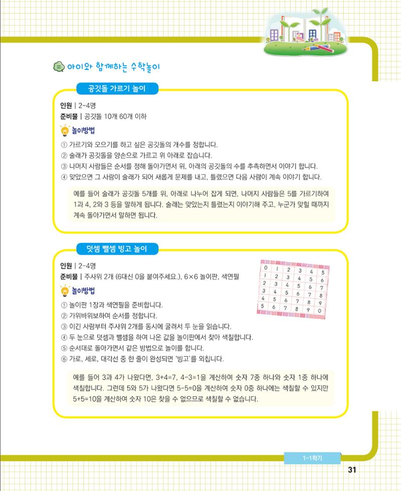 초등학교 학부모 수학 가이드 북 1학년 31페이지