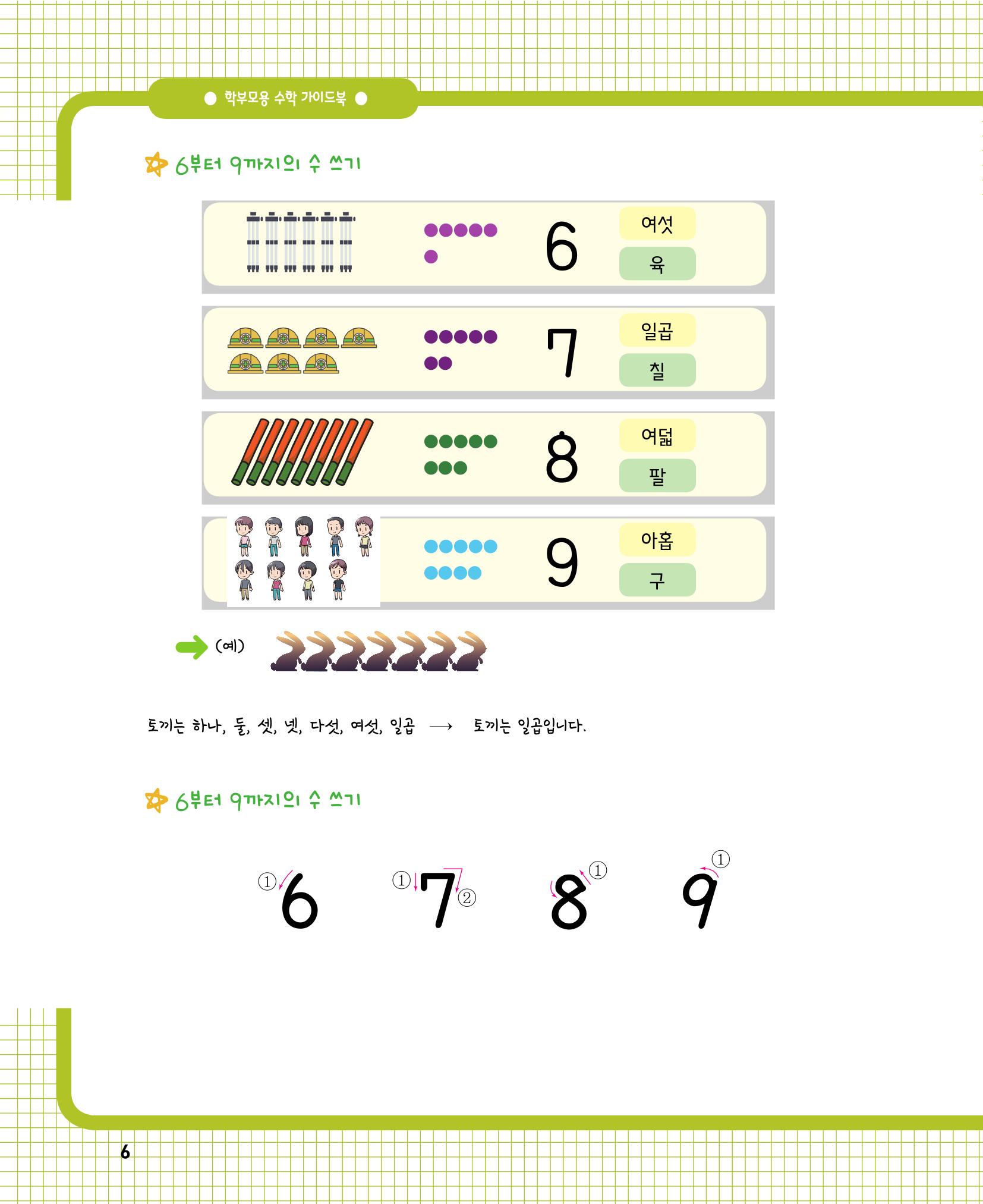 초등학교 학부모 수학 가이드 북 1학년 6페이지