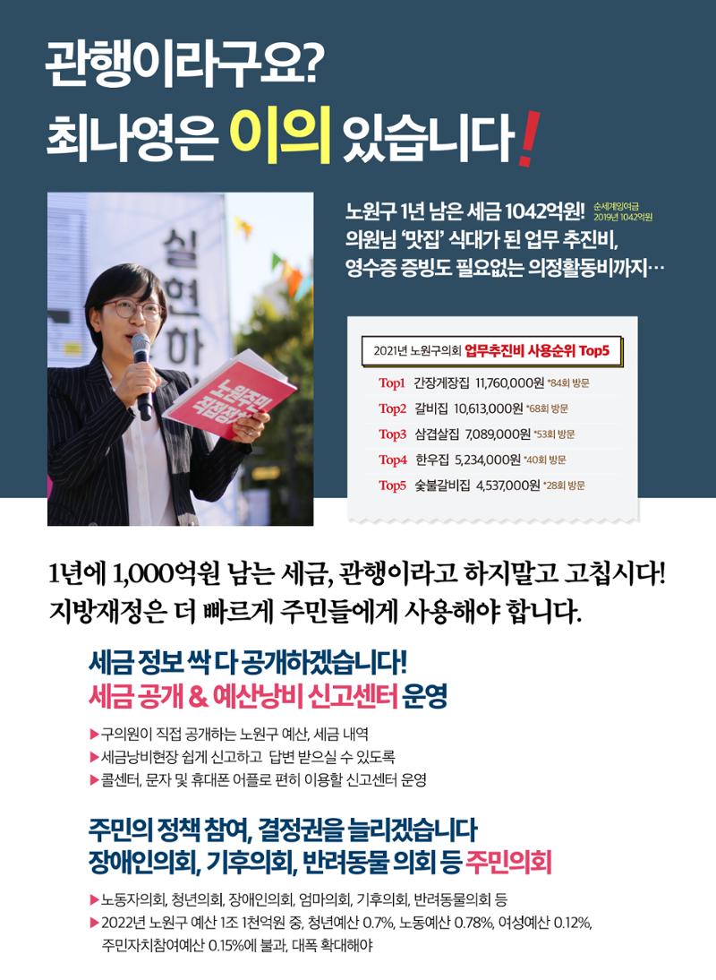 최나영 공릉동 구의원후보 공보물 진보당 4페이지