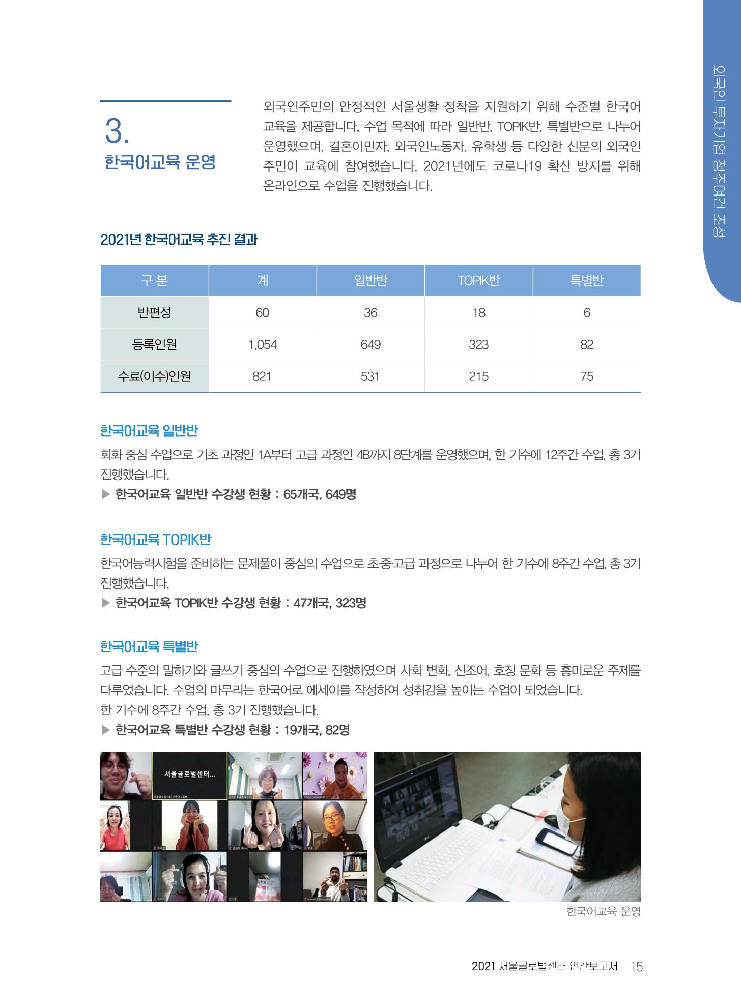 서울글로벌센터 2021년 연간보고서 15페이지