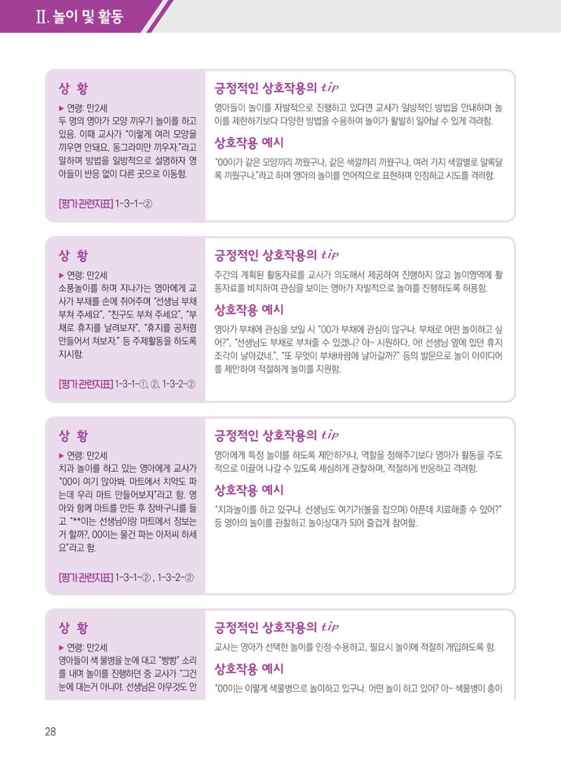 보육장학지도사가 제안하는 [영유아와의 상호작용 실제] 사례집-1 28페이지