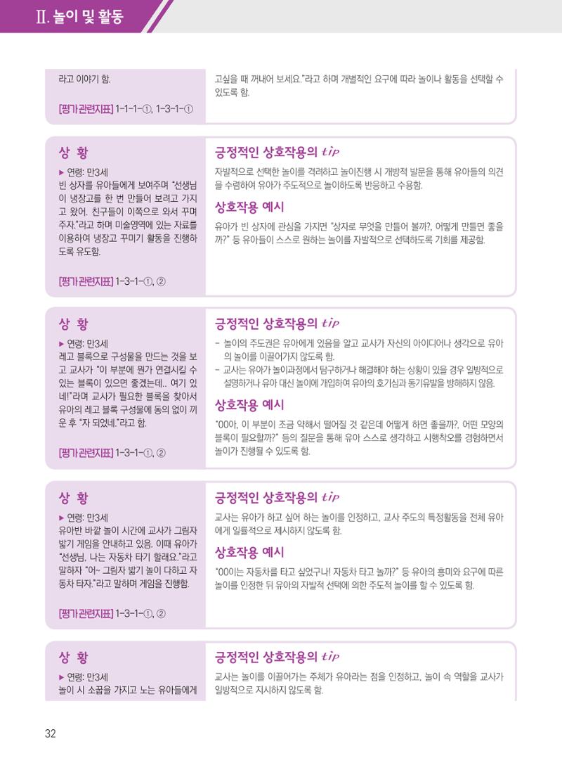 보육장학지도사가 제안하는 [영유아와의 상호작용 실제] 사례집-1 32페이지