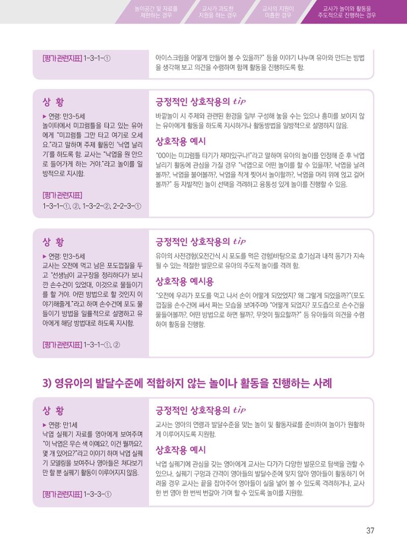 보육장학지도사가 제안하는 [영유아와의 상호작용 실제] 사례집-1 37페이지