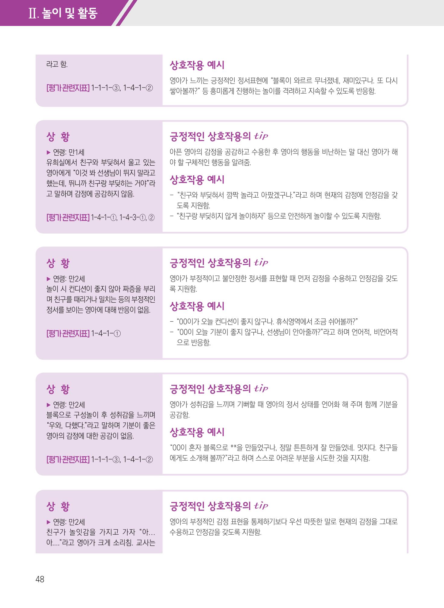 보육장학지도사가 제안하는 [영유아와의 상호작용 실제] 사례집-1 48페이지