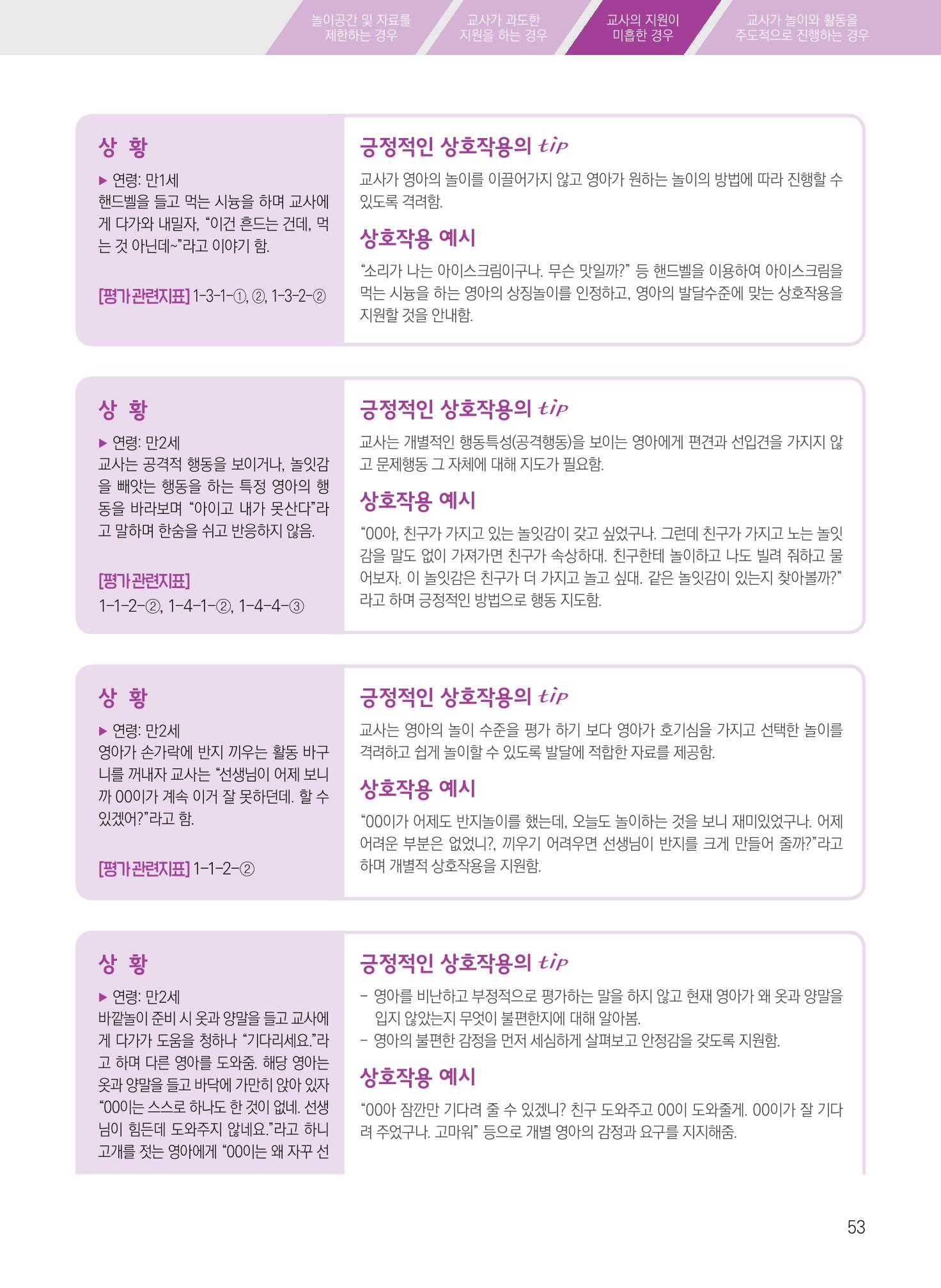 보육장학지도사가 제안하는 [영유아와의 상호작용 실제] 사례집-1 53페이지