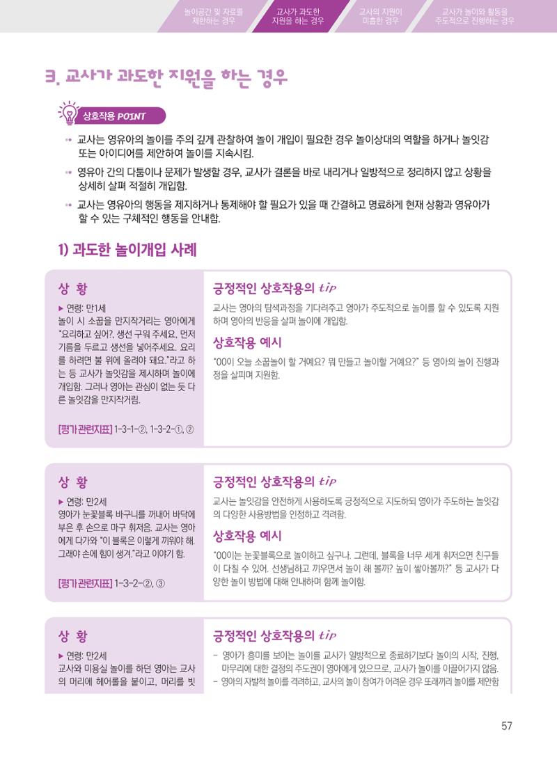 보육장학지도사가 제안하는 [영유아와의 상호작용 실제] 사례집-1 57페이지