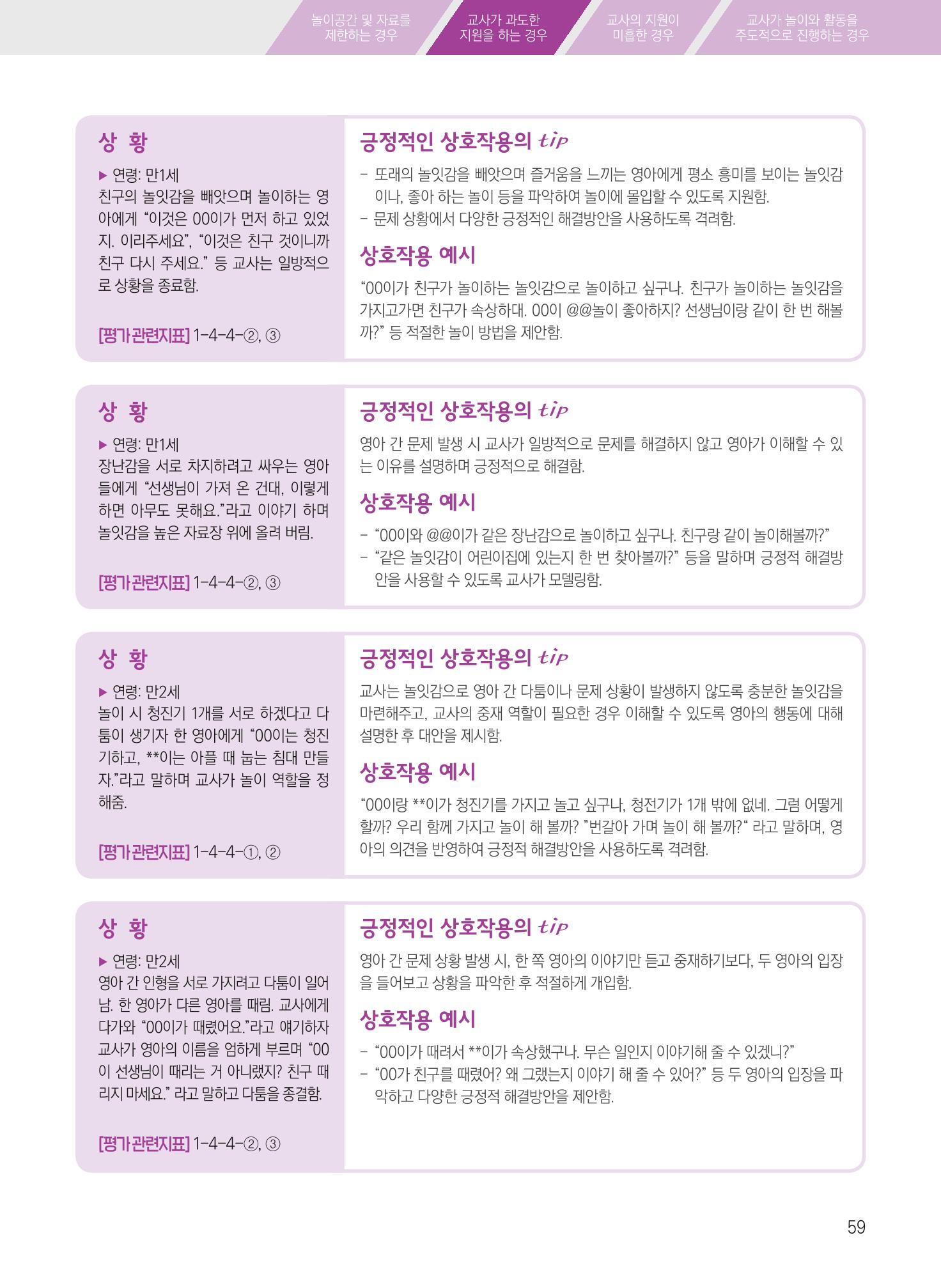 보육장학지도사가 제안하는 [영유아와의 상호작용 실제] 사례집-1 59페이지