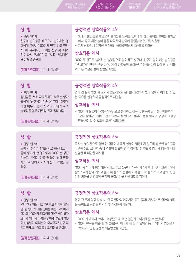 보육장학지도사가 제안하는 [영유아와의 상호작용 실제] 사례집-1 59페이지