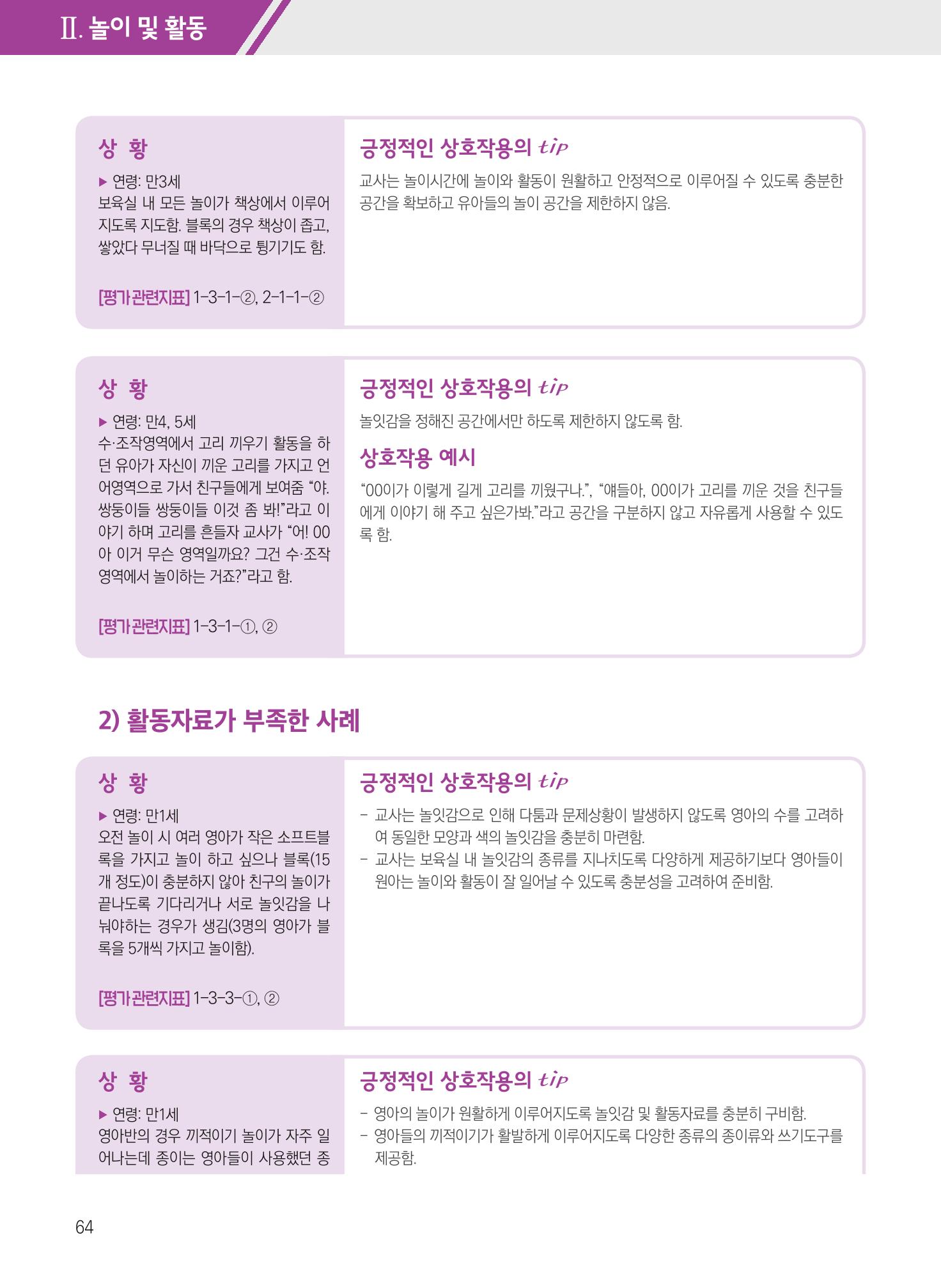 보육장학지도사가 제안하는 [영유아와의 상호작용 실제] 사례집-1 64페이지