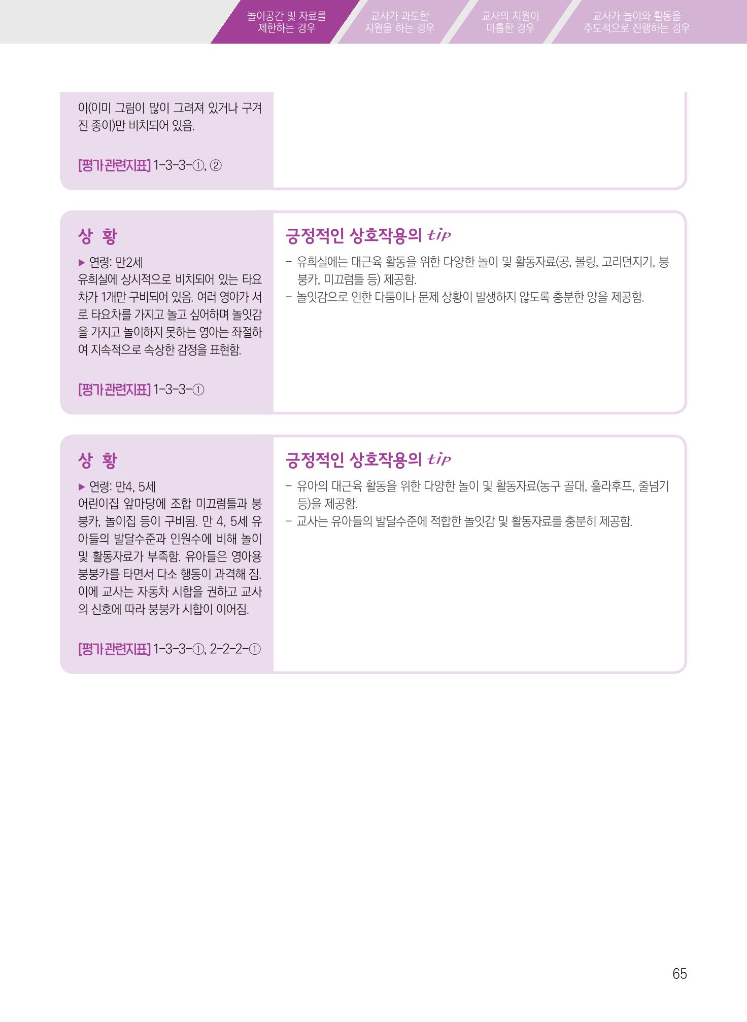 보육장학지도사가 제안하는 [영유아와의 상호작용 실제] 사례집-1 65페이지