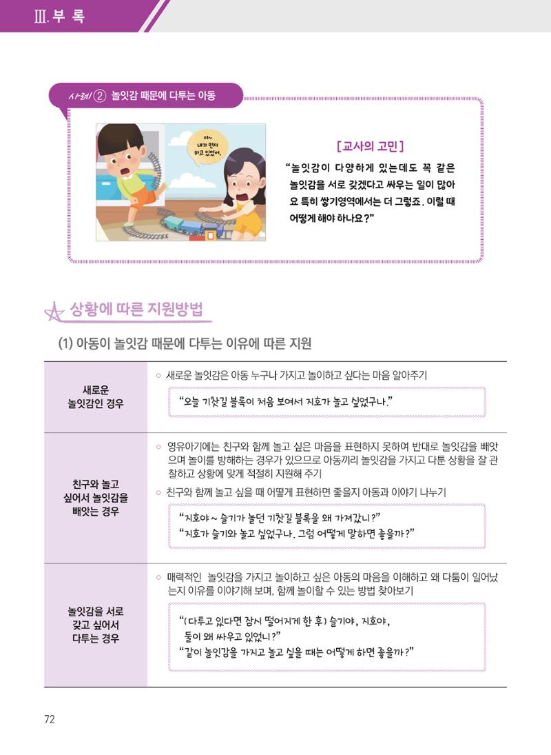 보육장학지도사가 제안하는 [영유아와의 상호작용 실제] 사례집-1 72페이지
