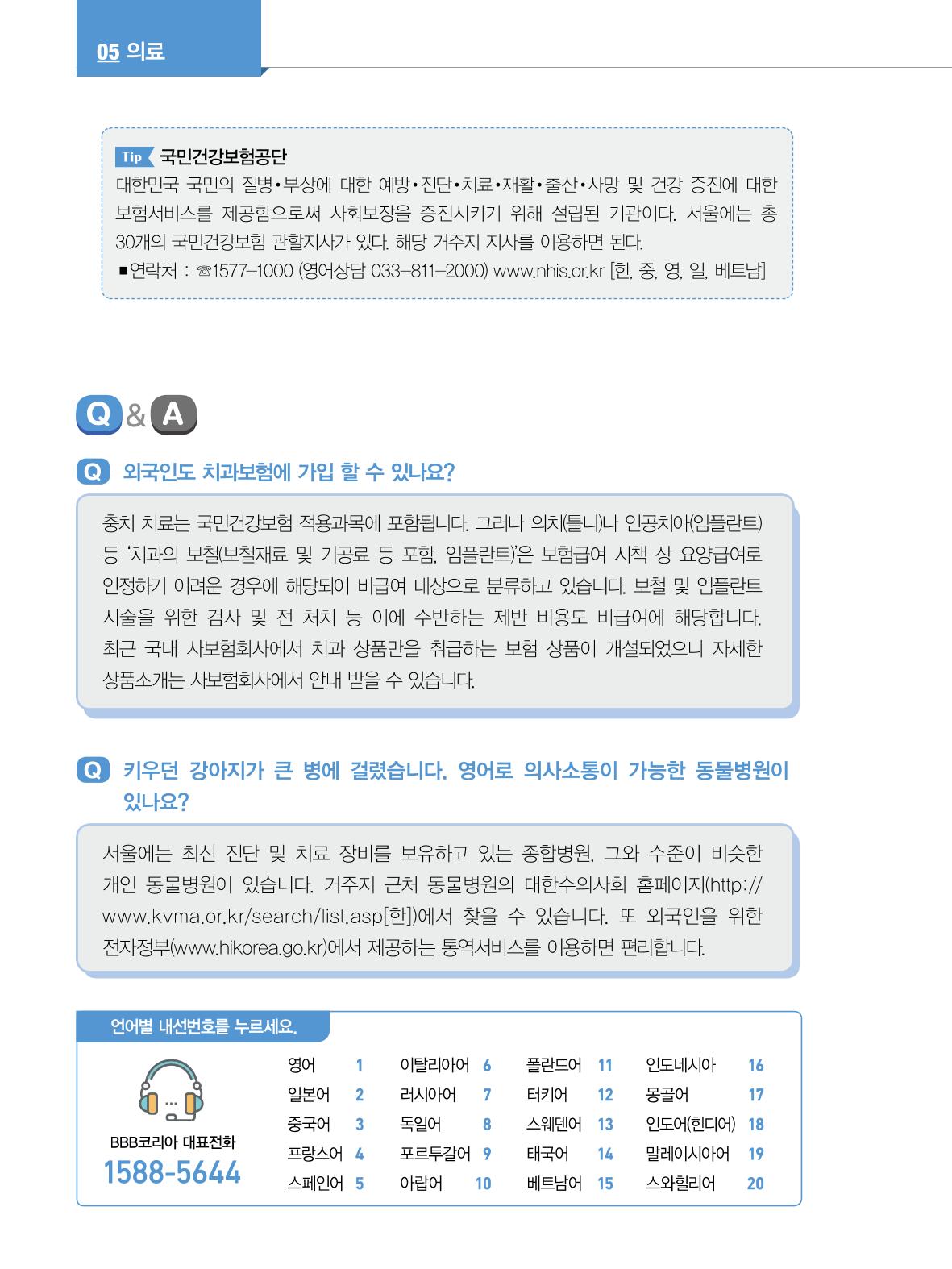 2022년 개정판 외국인에게 꼭 필요한 서울생활안내 69페이지
