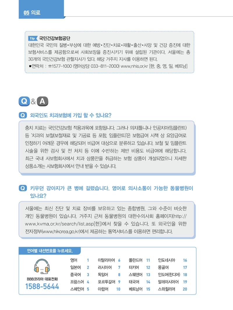 2022년 개정판 외국인에게 꼭 필요한 서울생활안내 69페이지