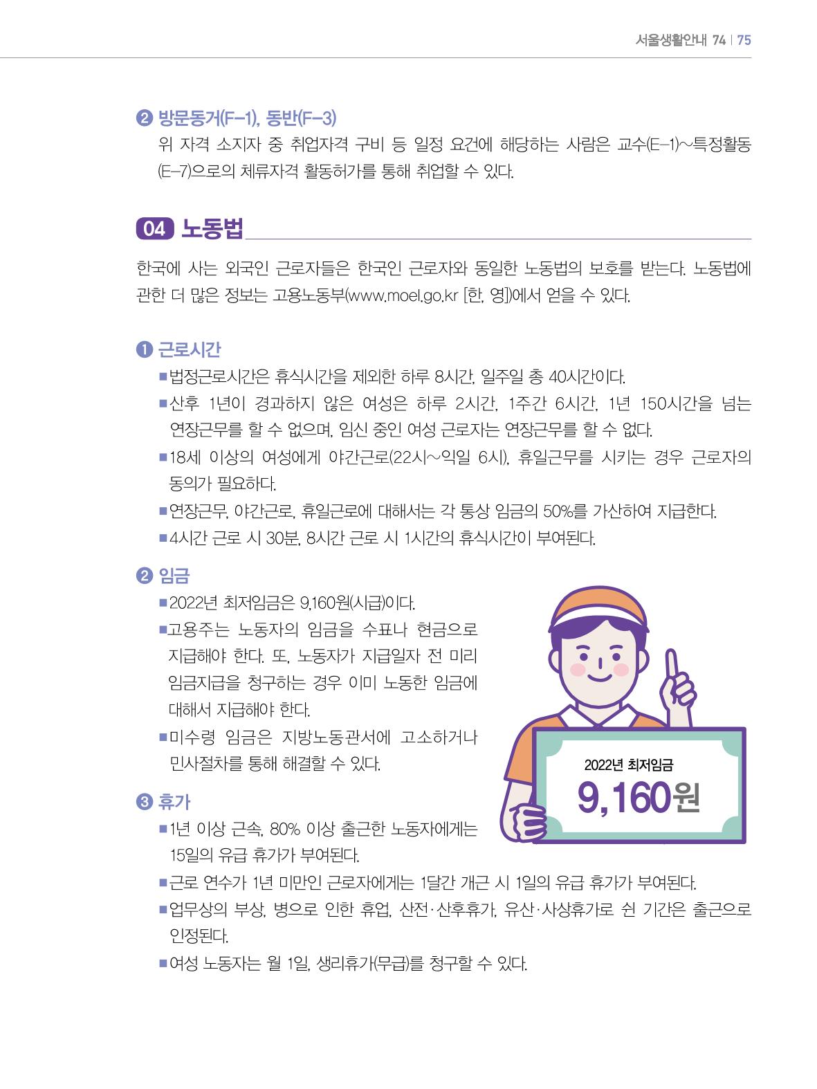 2022년 개정판 외국인에게 꼭 필요한 서울생활안내 74페이지