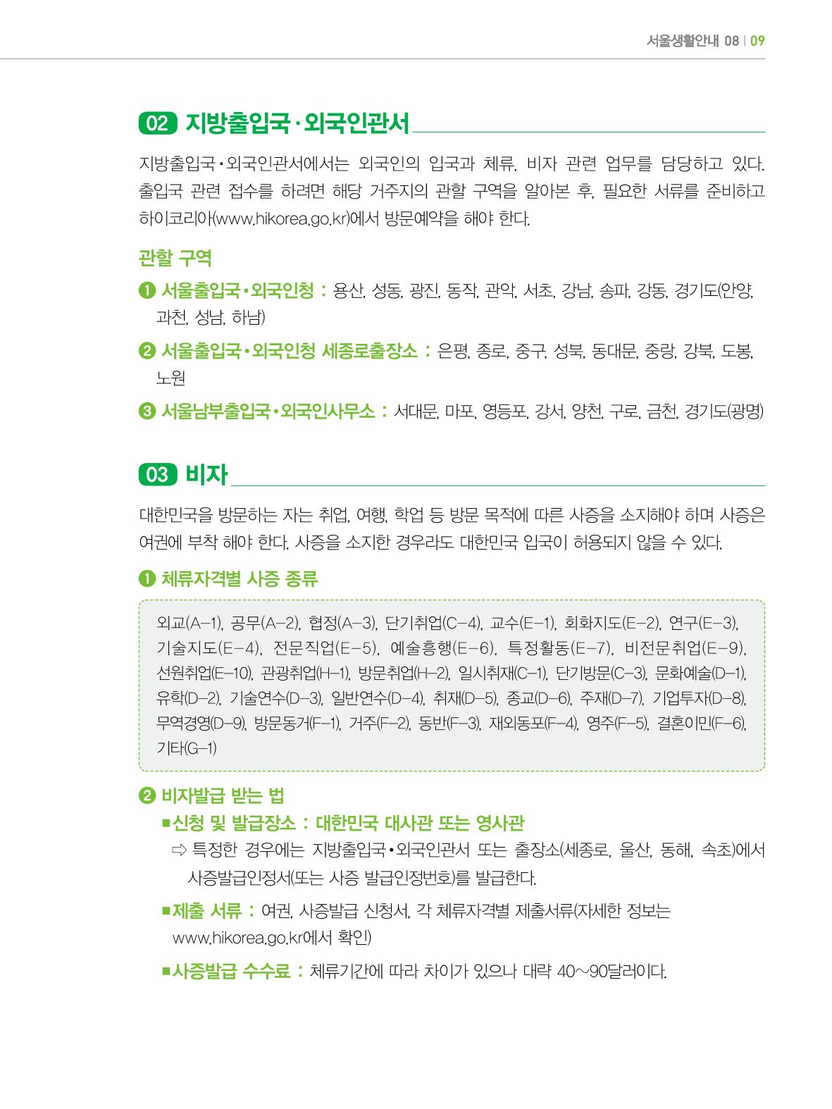 2022년 개정판 외국인에게 꼭 필요한 서울생활안내 8페이지