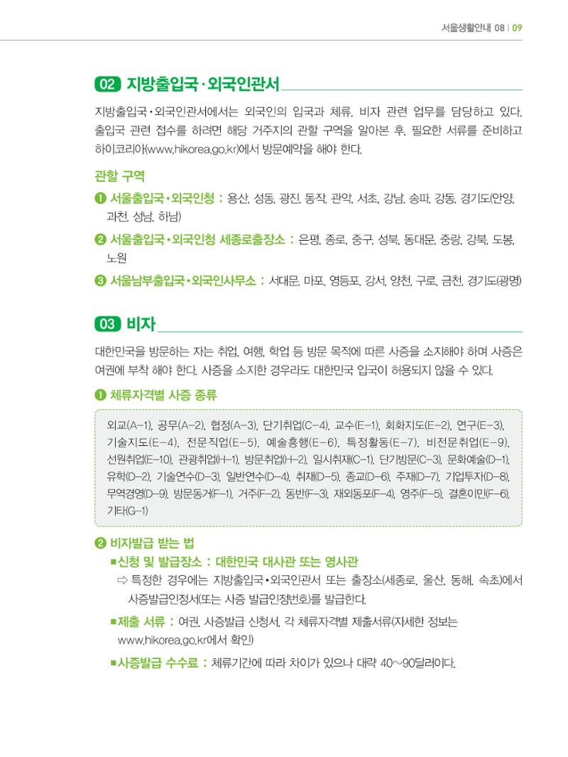 2022년 개정판 외국인에게 꼭 필요한 서울생활안내 8페이지