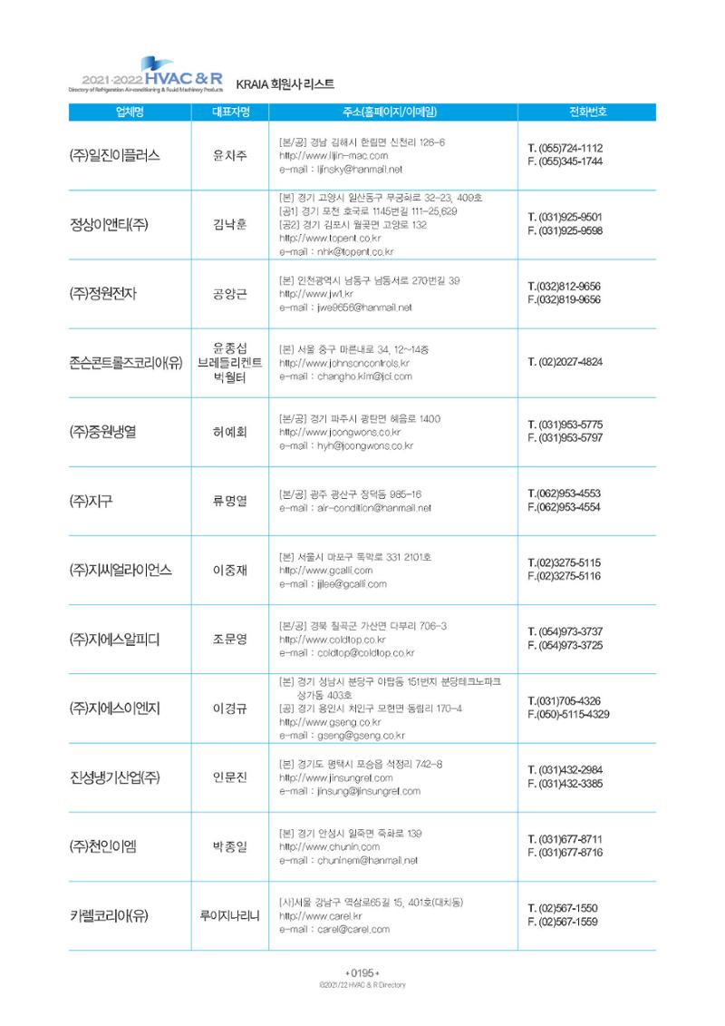 2023/24 한국냉난방공조총람 공문용 201페이지