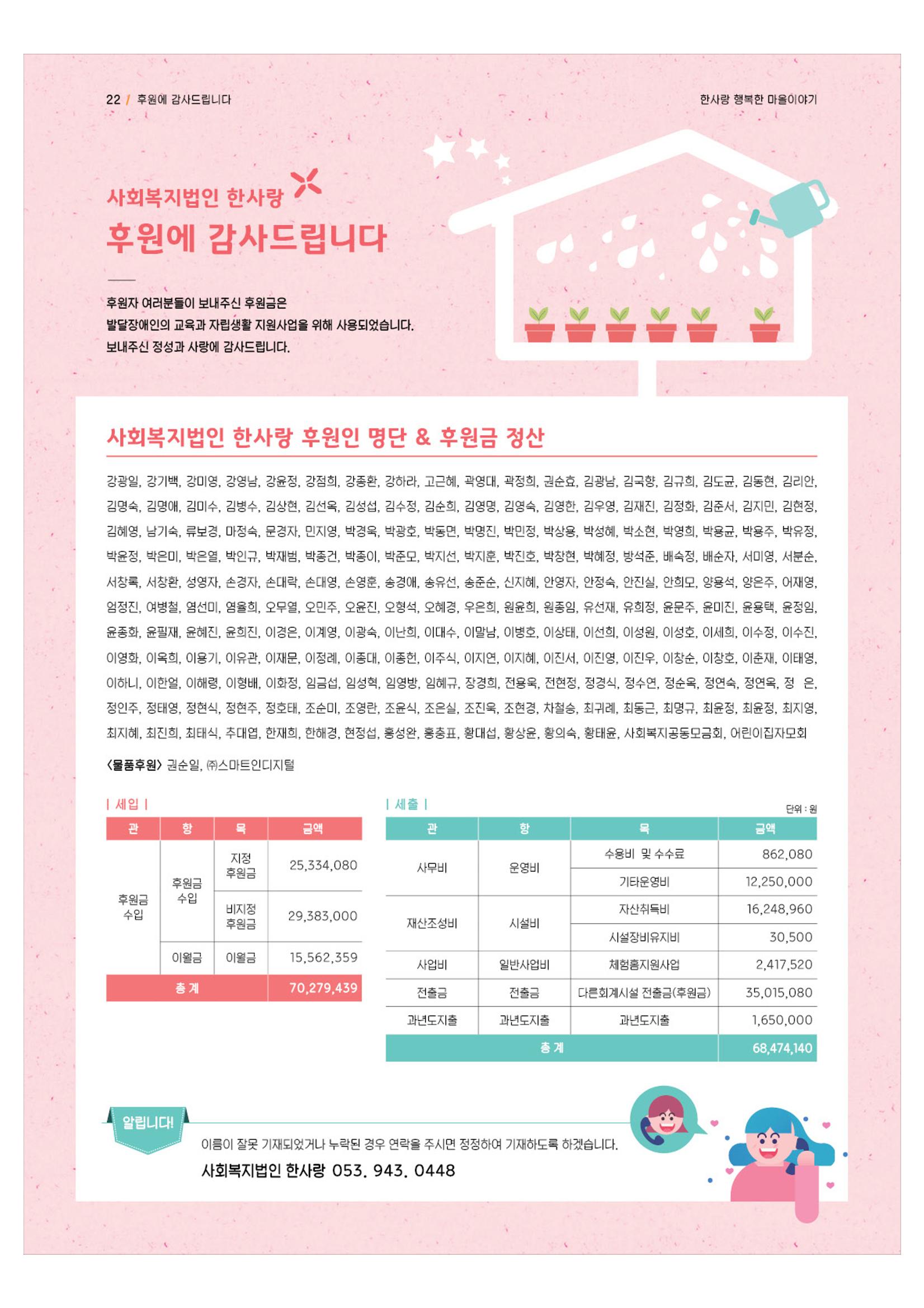 사회복지법인 한사랑 소식지 2호 22페이지