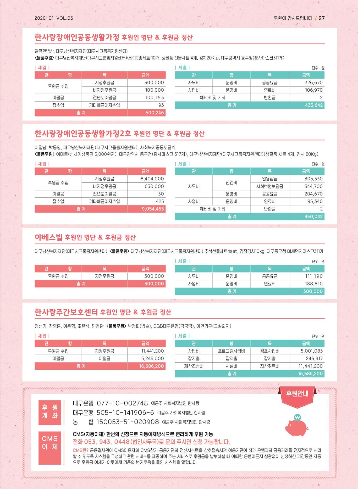 사회복지법인 한사랑 소식지 6호 27페이지