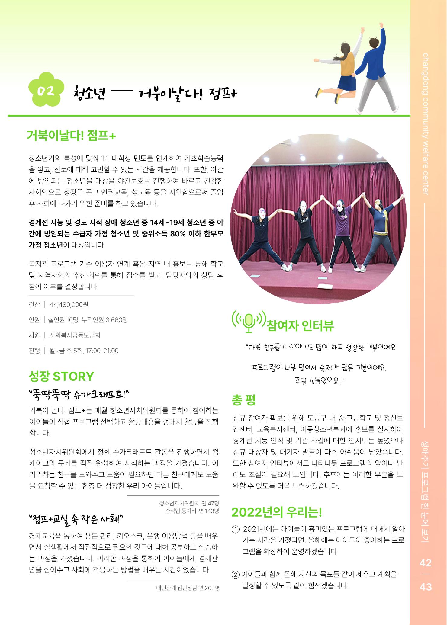 2021 창동종합사회복지관 연차보고서 47페이지