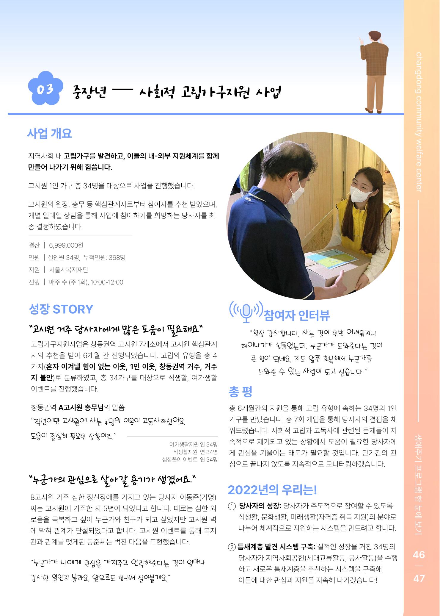 2021 창동종합사회복지관 연차보고서 51페이지