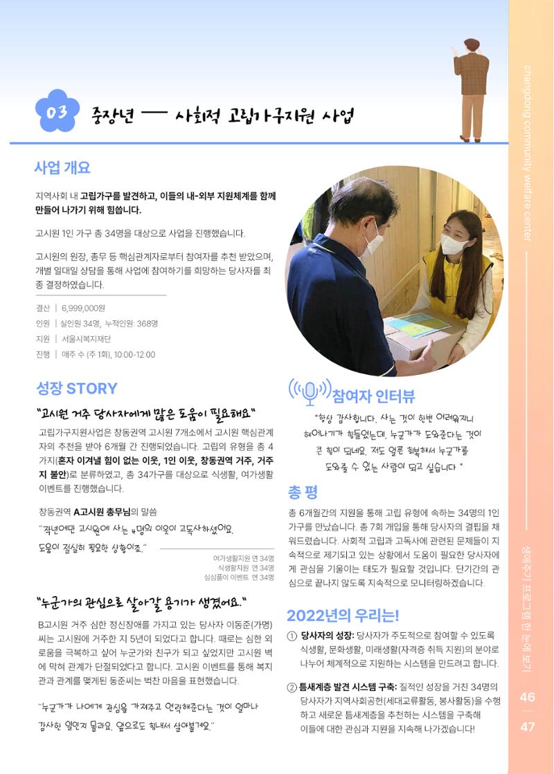 2021 창동종합사회복지관 연차보고서 51페이지