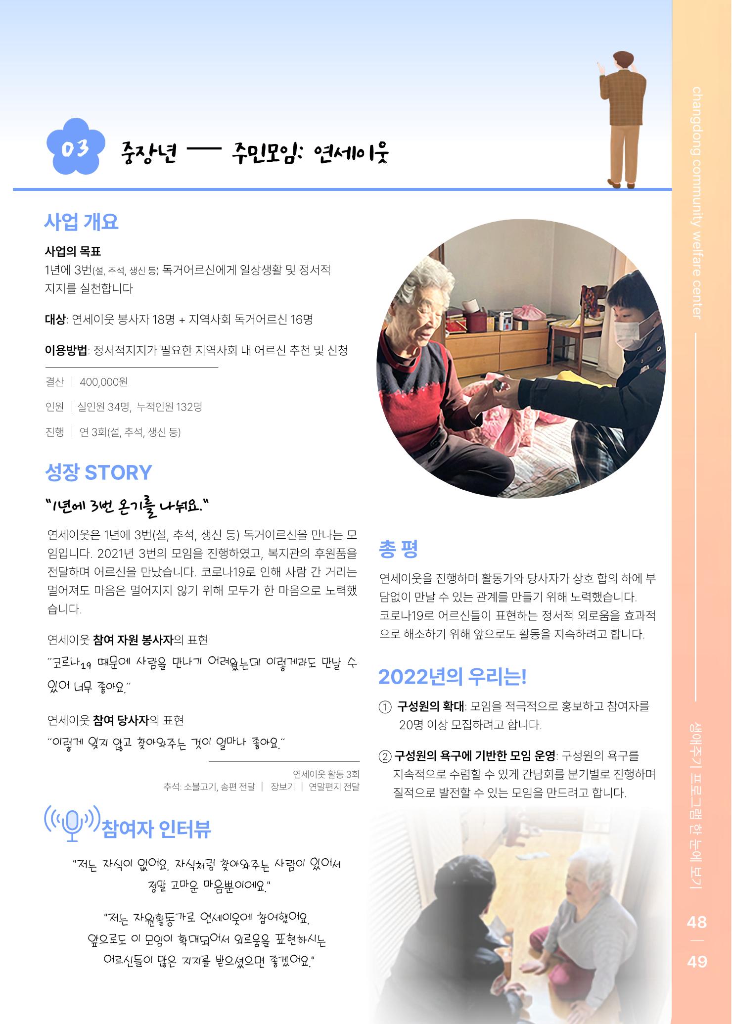 2021 창동종합사회복지관 연차보고서 53페이지