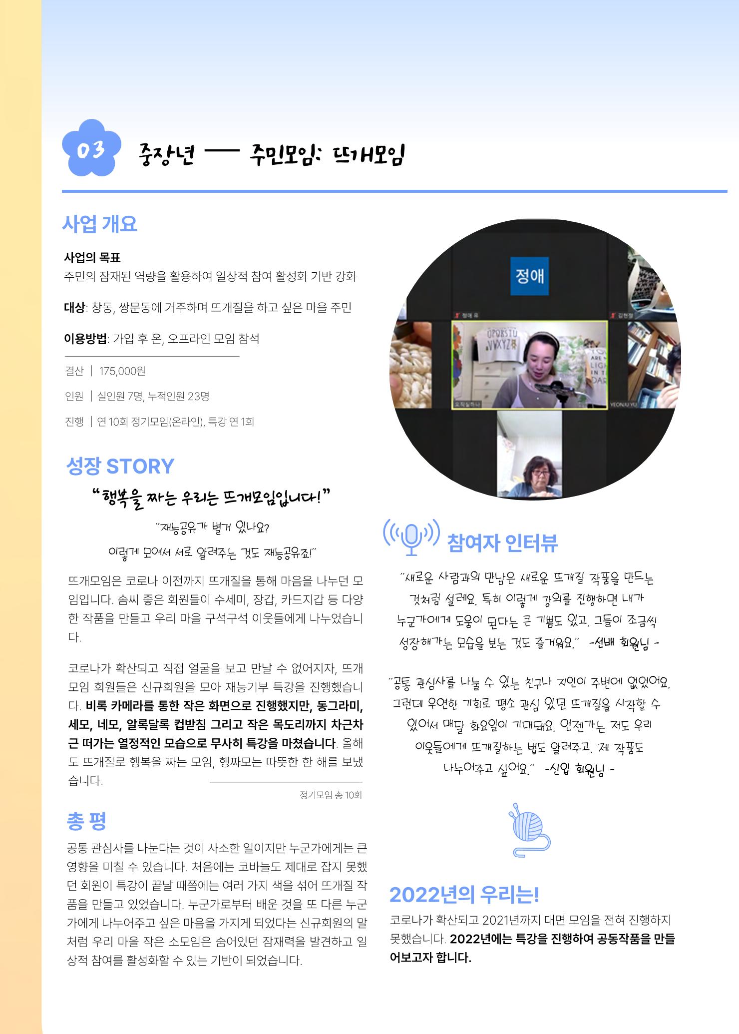 2021 창동종합사회복지관 연차보고서 54페이지