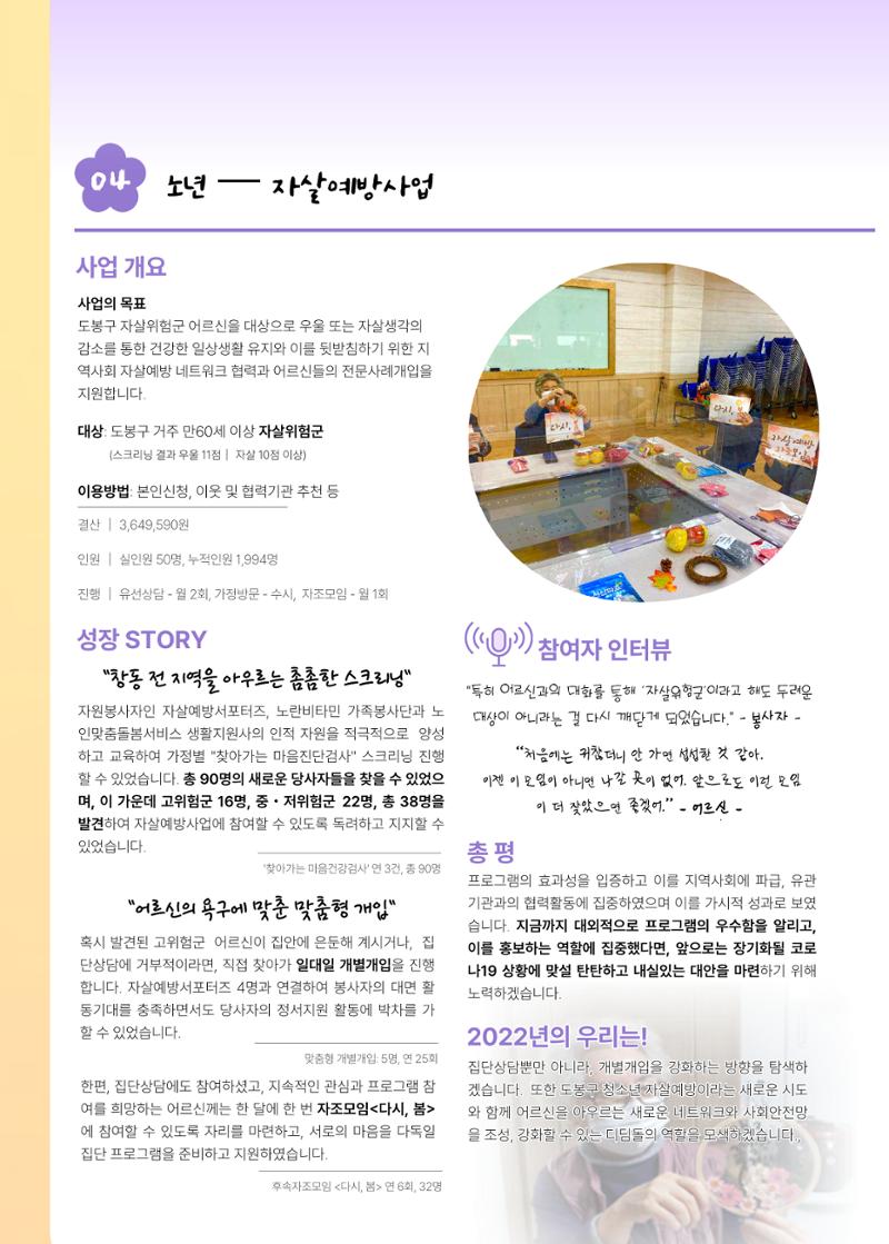 2021 창동종합사회복지관 연차보고서 58페이지