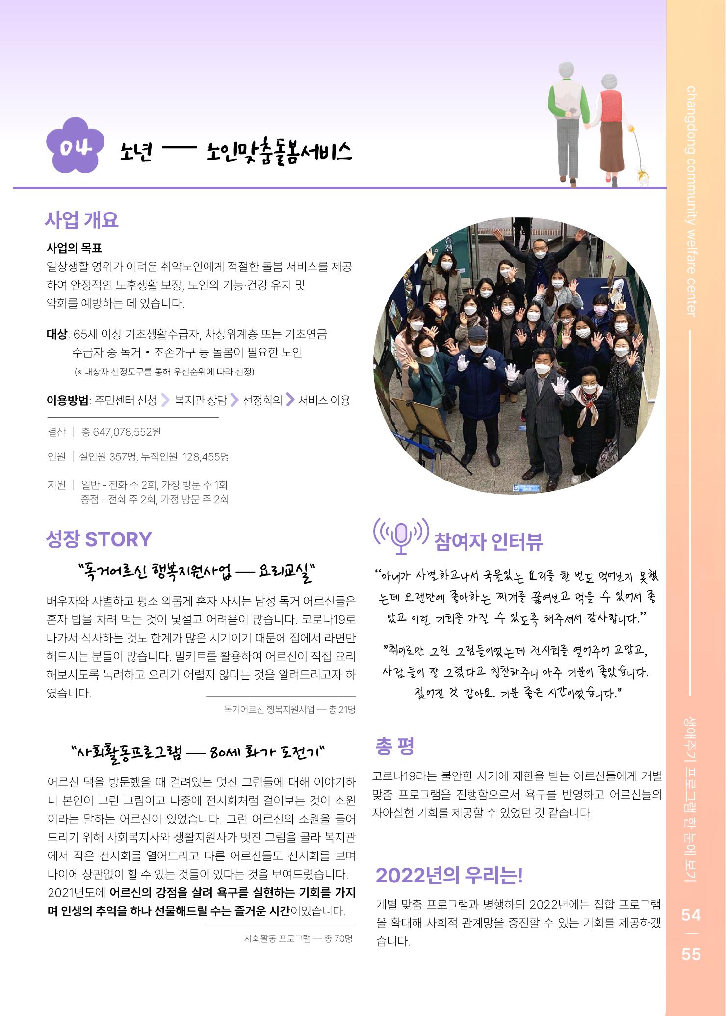 2021 창동종합사회복지관 연차보고서 59페이지