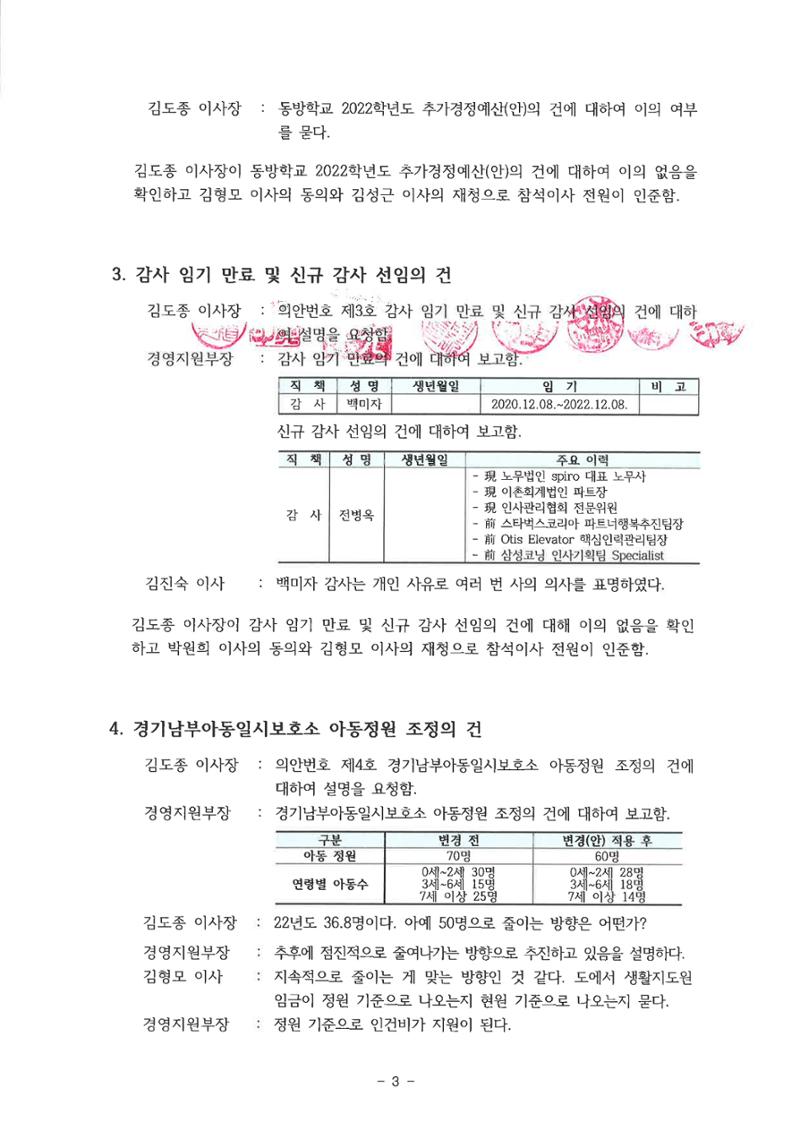동방사회복지회 20221014 추경이사회 회의록  3페이지