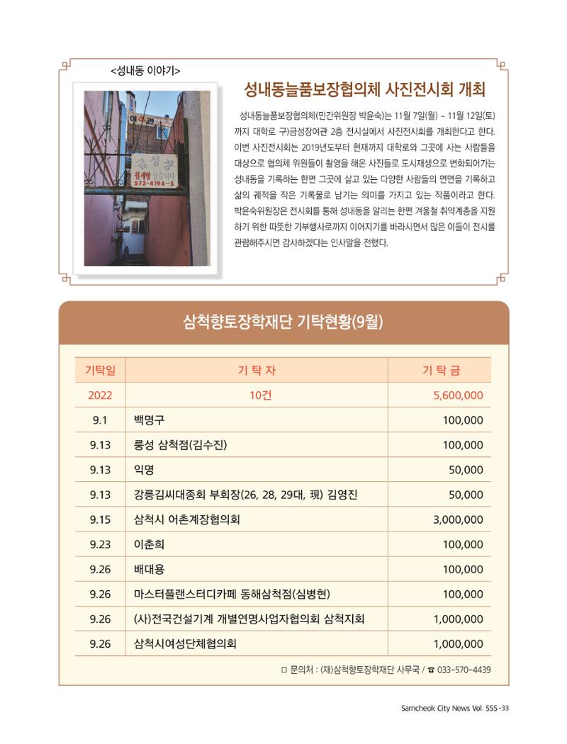 2022년 11월 삼척 시정소식지 33페이지